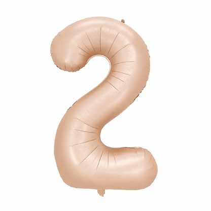 blush number 2 balloon on a white background