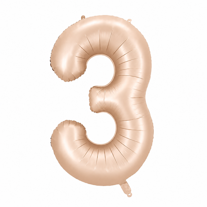 blush number 3 balloon on a white background
