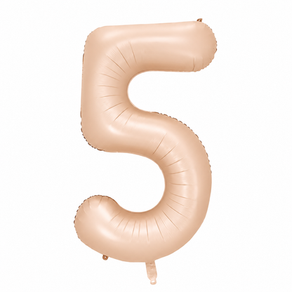 blush number 5 balloon on a white background
