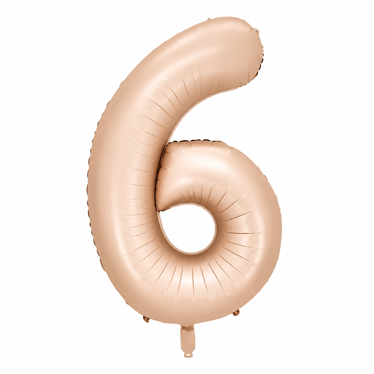 blush number 6 balloon on a white background
