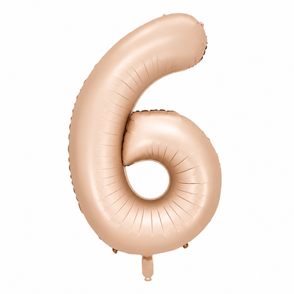 blush number 6 balloon on a white background