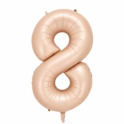 blush number 8 balloon on a white background