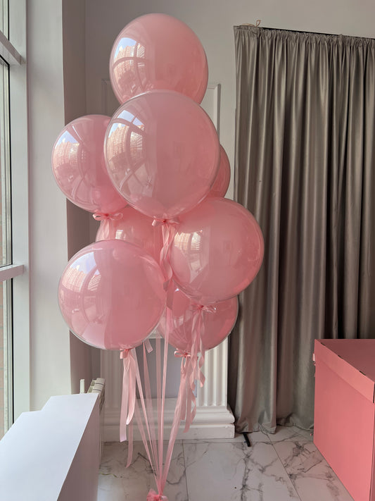 Bubble Mania balloon set with large pink double bubble balloons for luxury party decor in New York