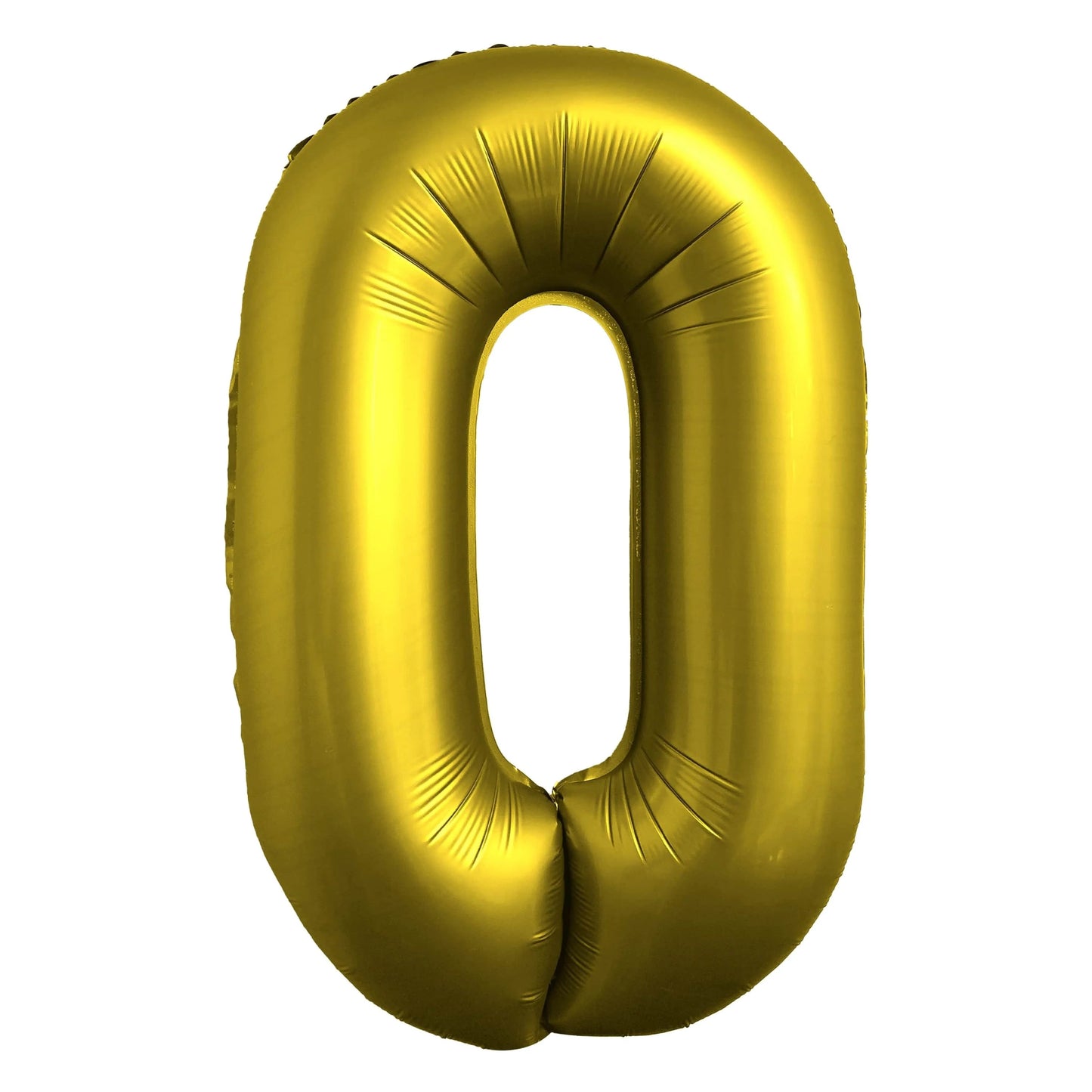 Gold number '0' balloon on a white background