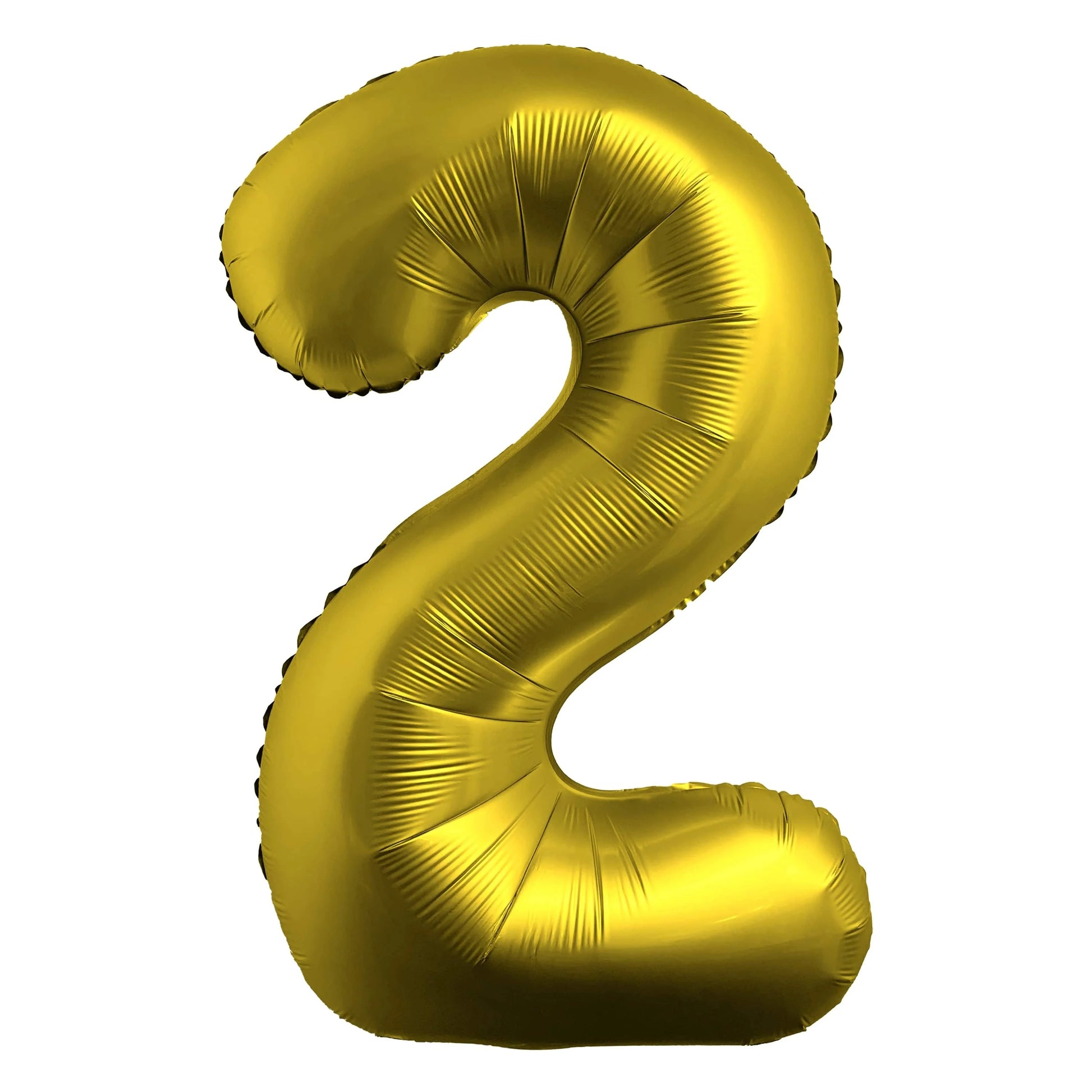 Gold number 2 balloon on a white background