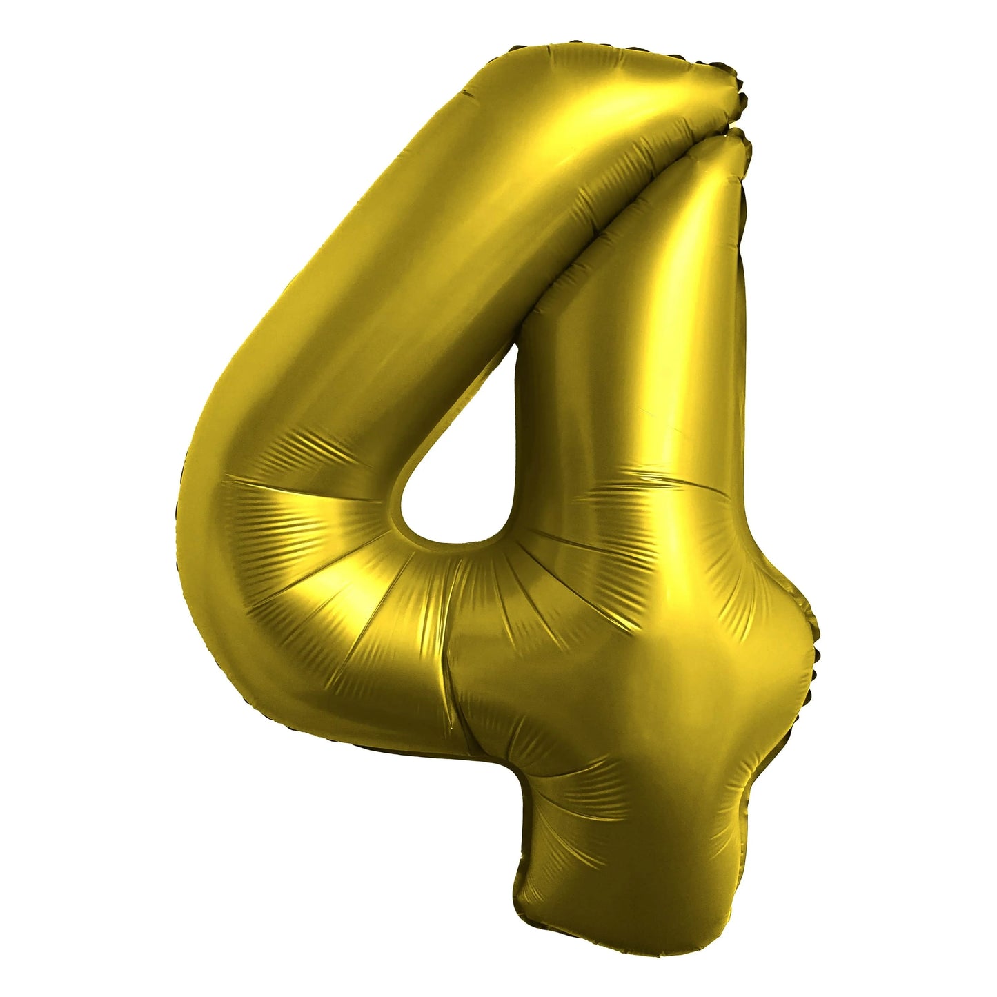 Gold number 4 balloon on a white background