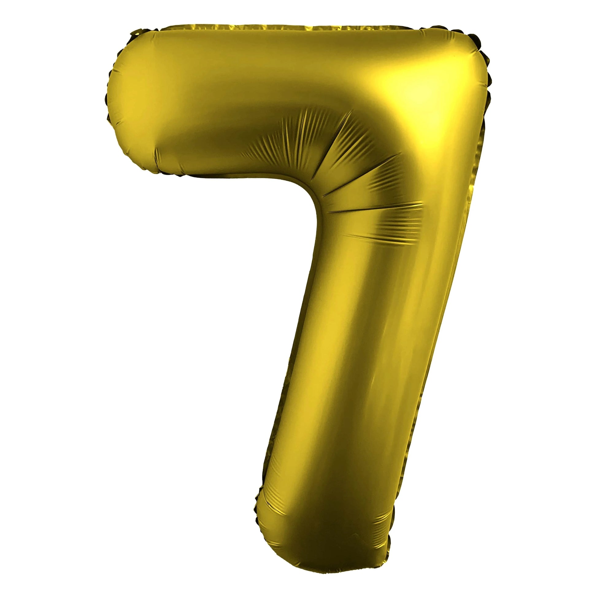 Gold number 7 balloon on a white background