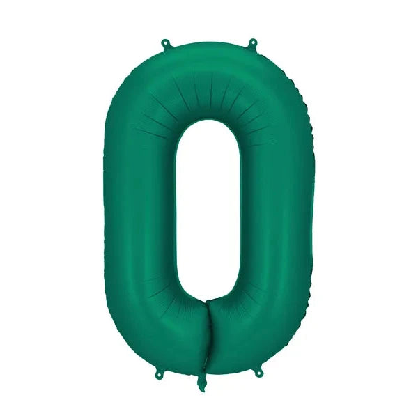 Green Number '0' on a white background