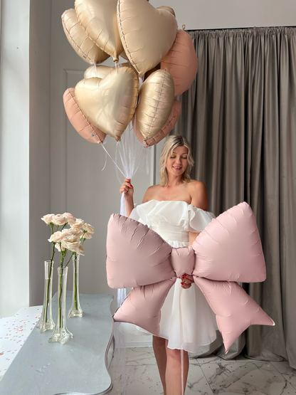 Lovely balloon set with heart balloons and pink bow balloon for elegant party decor in New York