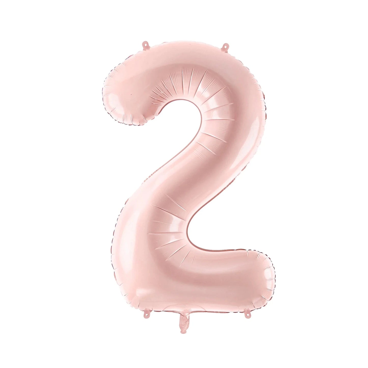 Pink number 2 balloon on a white background