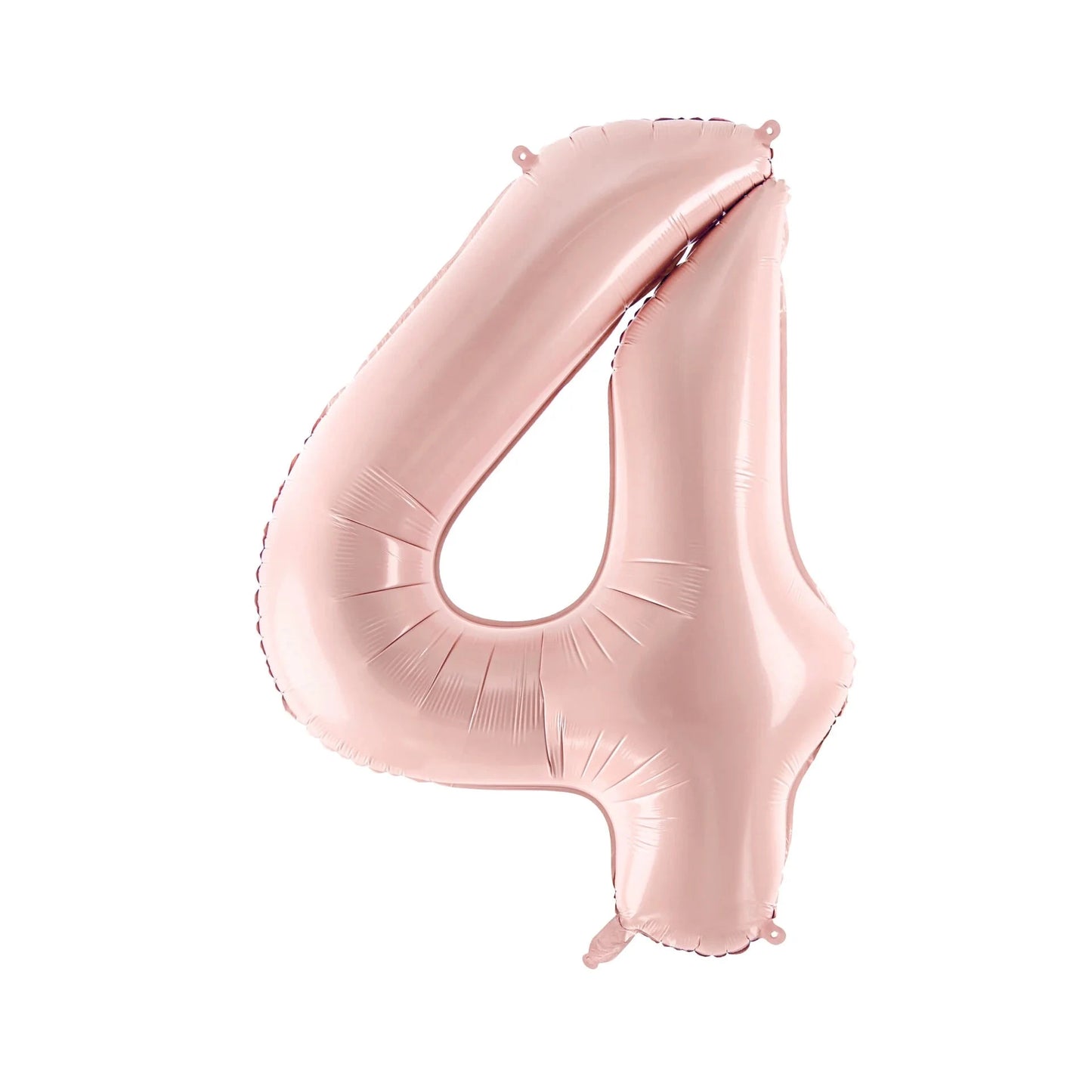 Pink number 4 balloon on a white background