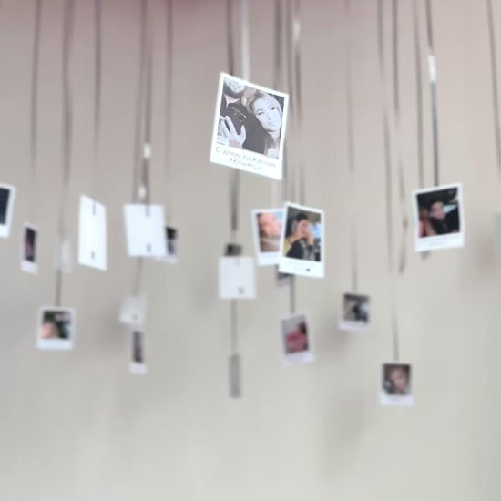 Video of personalized heart balloons with hanging photos for surprise decor in Brooklyn