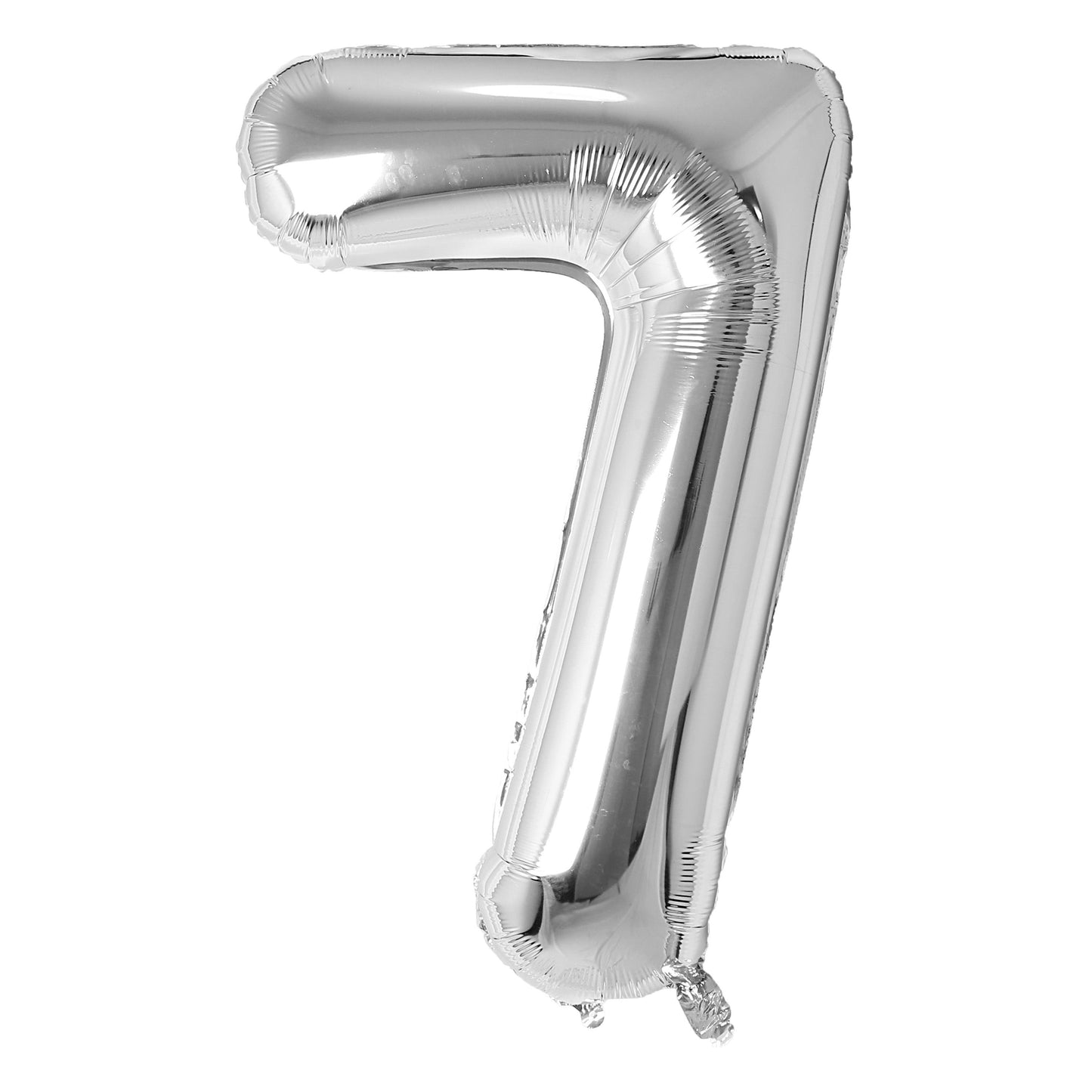 Silver number 7 balloon on a white background
